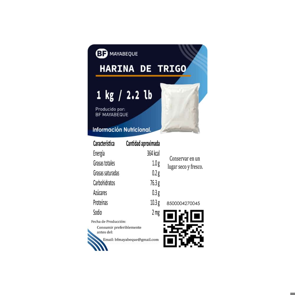 Harina de trigo BF Mayabeque (1 kg / 2.2 lb) - Miniatura 2