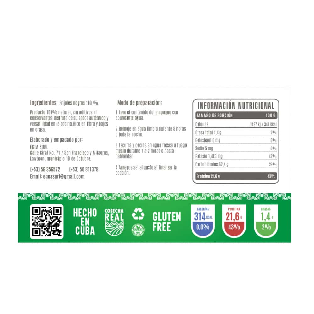 Frijoles negros Cosecha Real (3 x 1 kg / 2.2 lb) - Miniatura 3