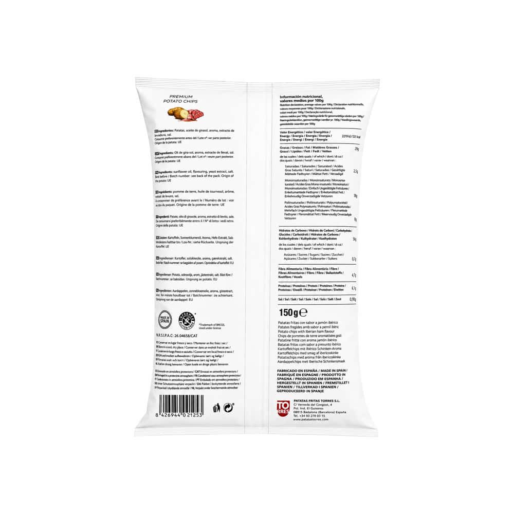Patatas fritas premium sabor a jamón ibérico Torres Selecta (150 g / 5.29 oz) - Miniatura 2