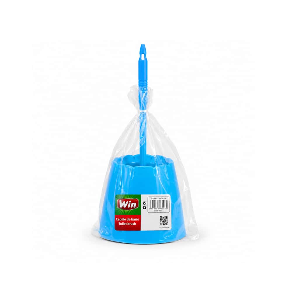 Escobilla de baño de plástico azul con mango y soporte Win (1 U) - Miniatura 1