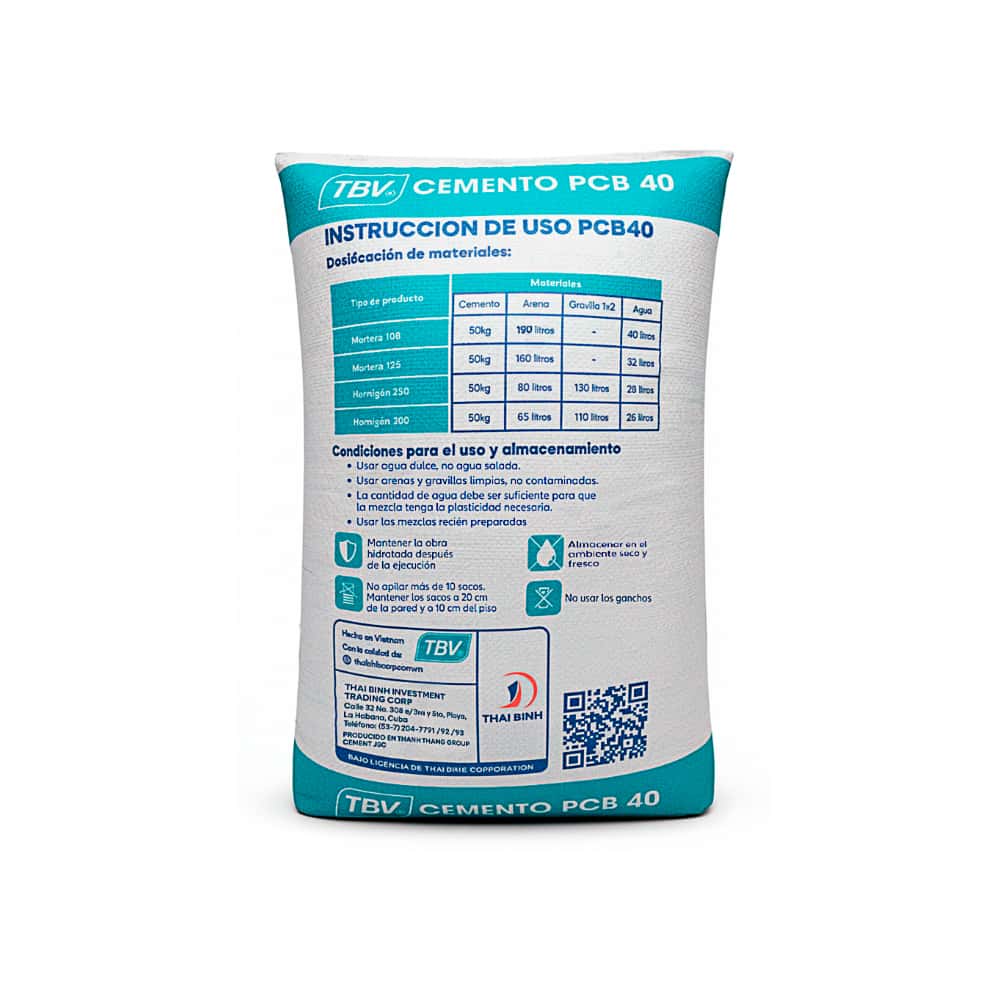 Cemento gris PCB 40 TBV (50 kg / 110.23 lb) - Miniatura 2