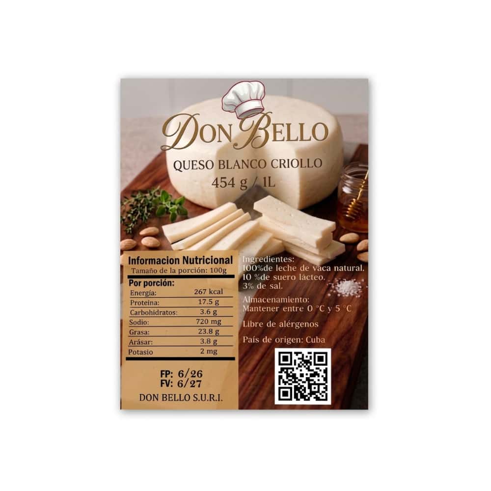 Queso blanco criollo Don Bello (454 g / 1 lb) - Miniatura 2