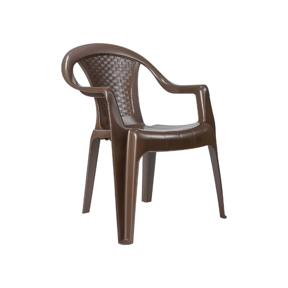 Silla con reposabrazos rattan marrón 59 cm x 53 cm x 89 cm 7House - Miniatura 1