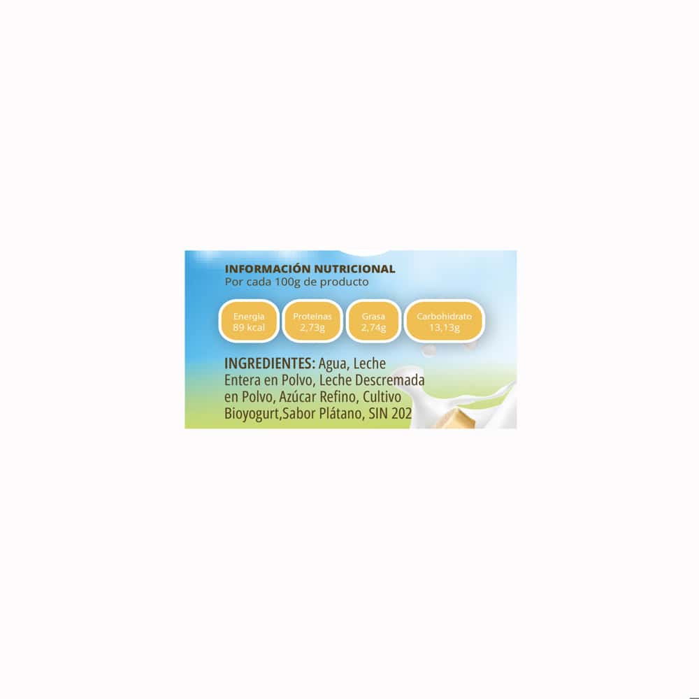 Yogurt probiótico de coágulo sabor plátano RHD (4 L) - Miniatura 2