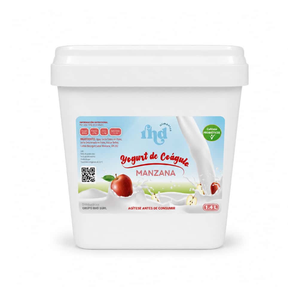 Yogurt probiótico de coágulo sabor manzana RHD (1.4 L) - Miniatura 1