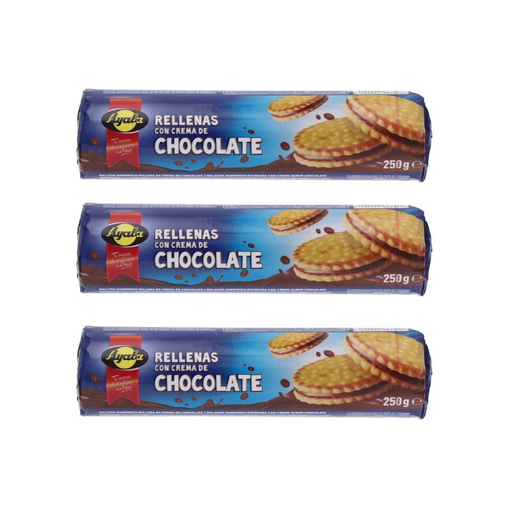 Galletas rellenas con crema de Chocolate Ayala (3 x 250 g / 8.82 oz) - Miniatura 1