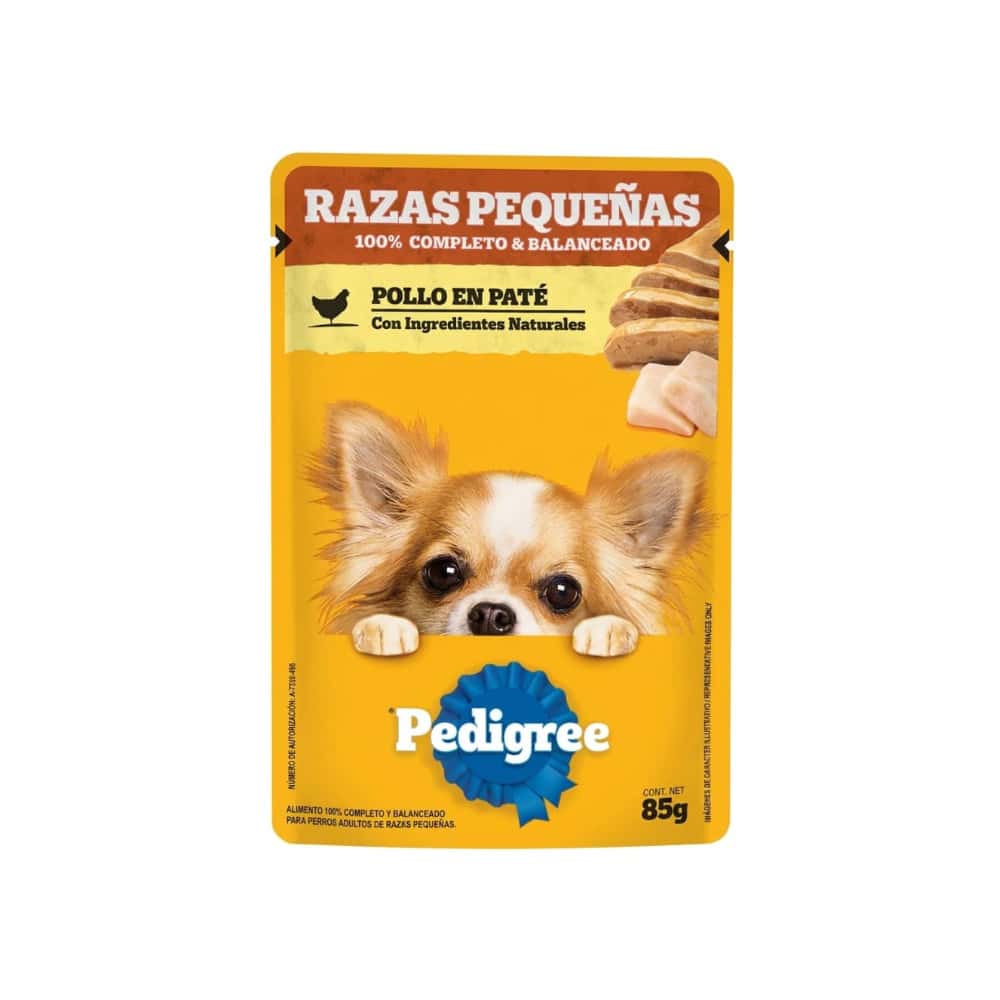 Pollo en paté para perros adultos de razas pequeñas Pedigree (85 g / 2.99 oz) - Miniatura 1