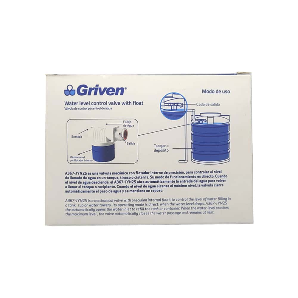 Válvula de control para nivel de agua de 1" con flotante Griven - Miniatura 8