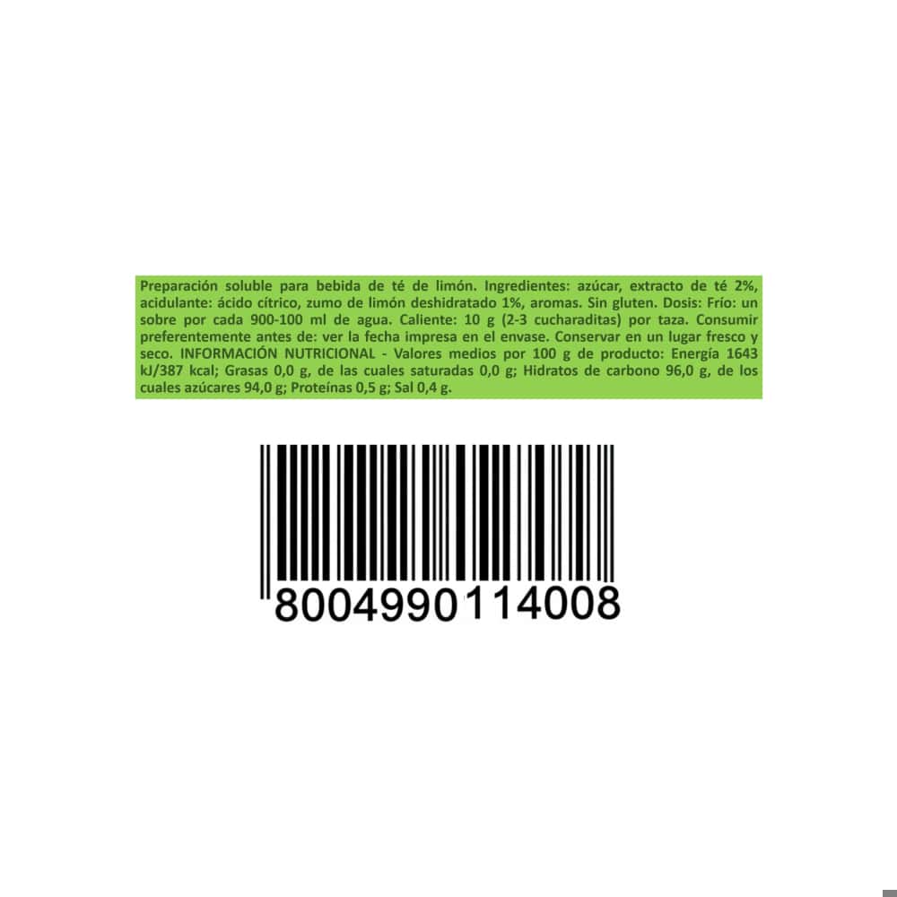 Té instantáneo sabor limón Ristora (90 g / 3.17 oz) - Miniatura 9