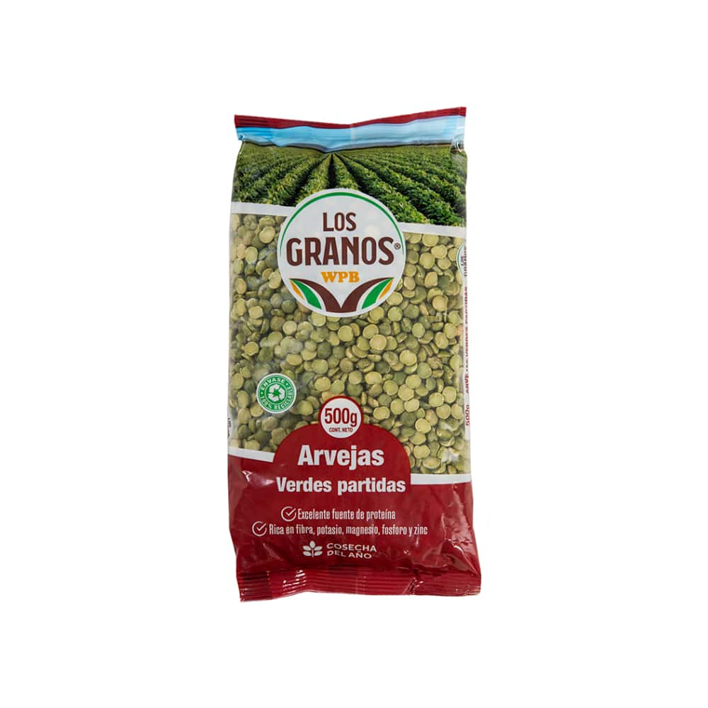 Arvejas verdes partidas - chícharos - Los Granos (500 g / 1.1 lb) - Miniatura 1