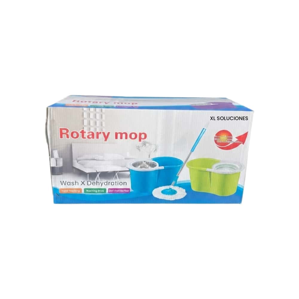Fregona giratoria con mopa de repuesto color morada XL Soluciones - Miniatura 3