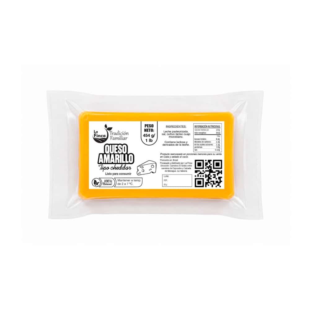 Queso amarillo tipo cheddar La Finca (454 g / 1 lb) - Miniatura 1