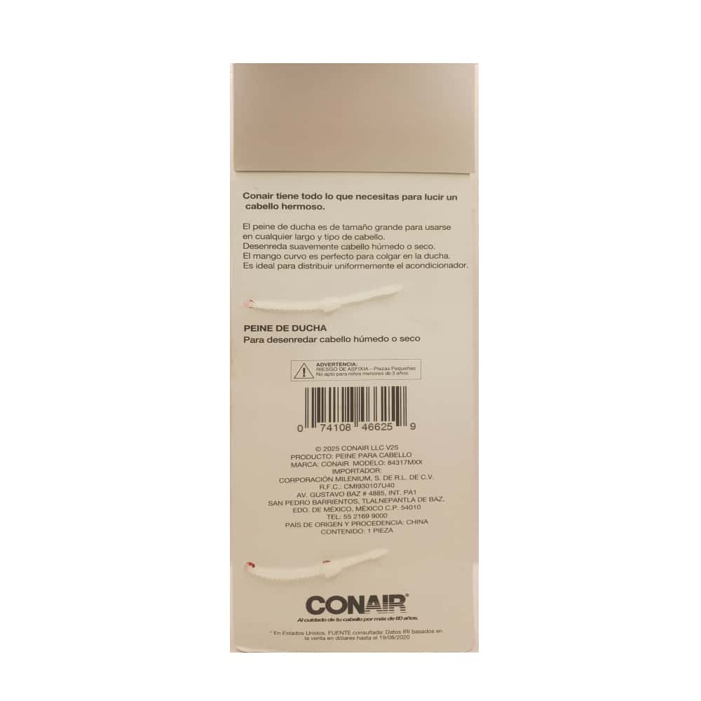 Peine de ducha color naranja para cabello húmedo o seco Conair 84317MXX - Miniatura 3