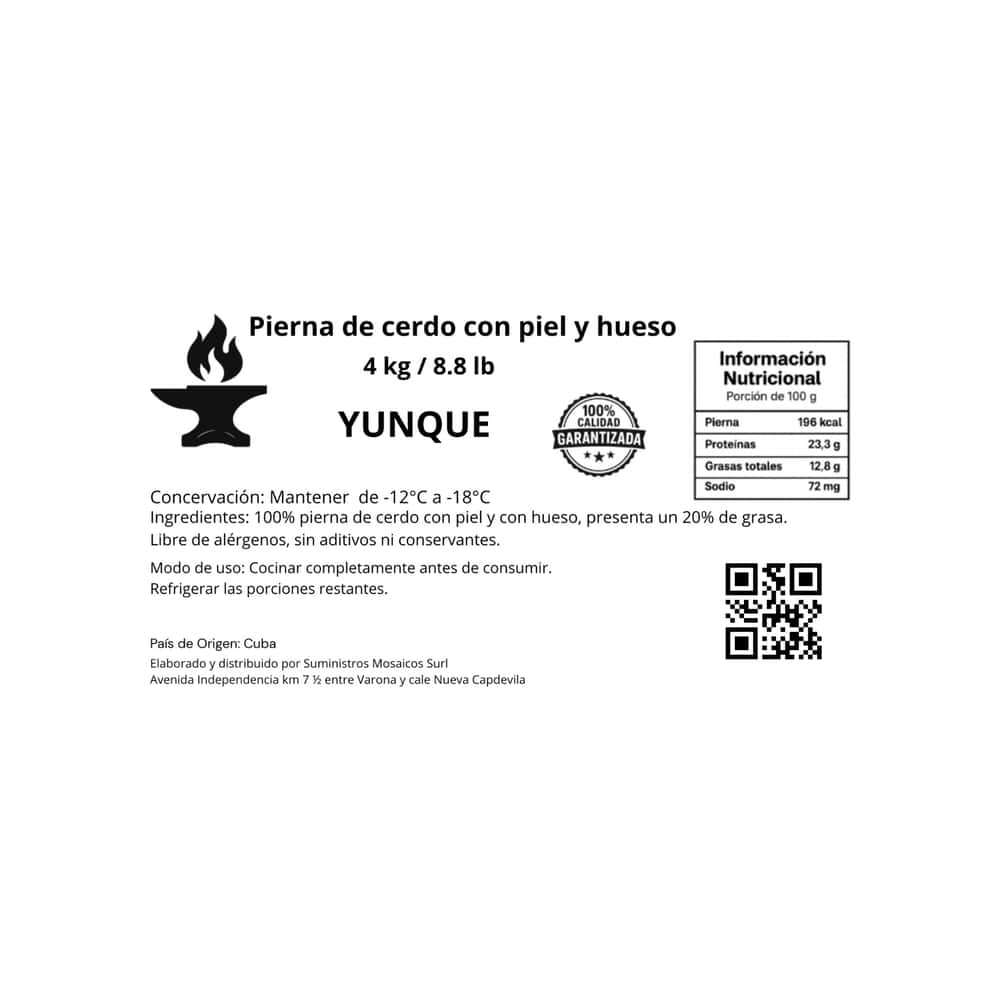 Pierna de cerdo con piel y hueso Yunque (4 Kg / 8.8 lb) - Miniatura 4