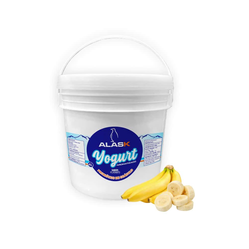Yogurt probiótico de coágulo sabor platanito Alask (4 L) - Miniatura 1
