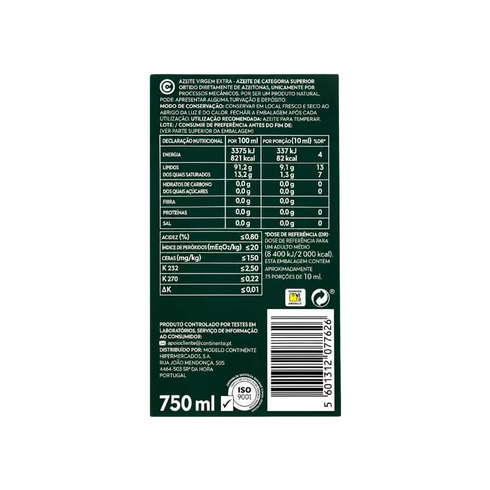 Aceite de oliva virgen extra Continente (750 ml / 25.36 floz) - Miniatura 3