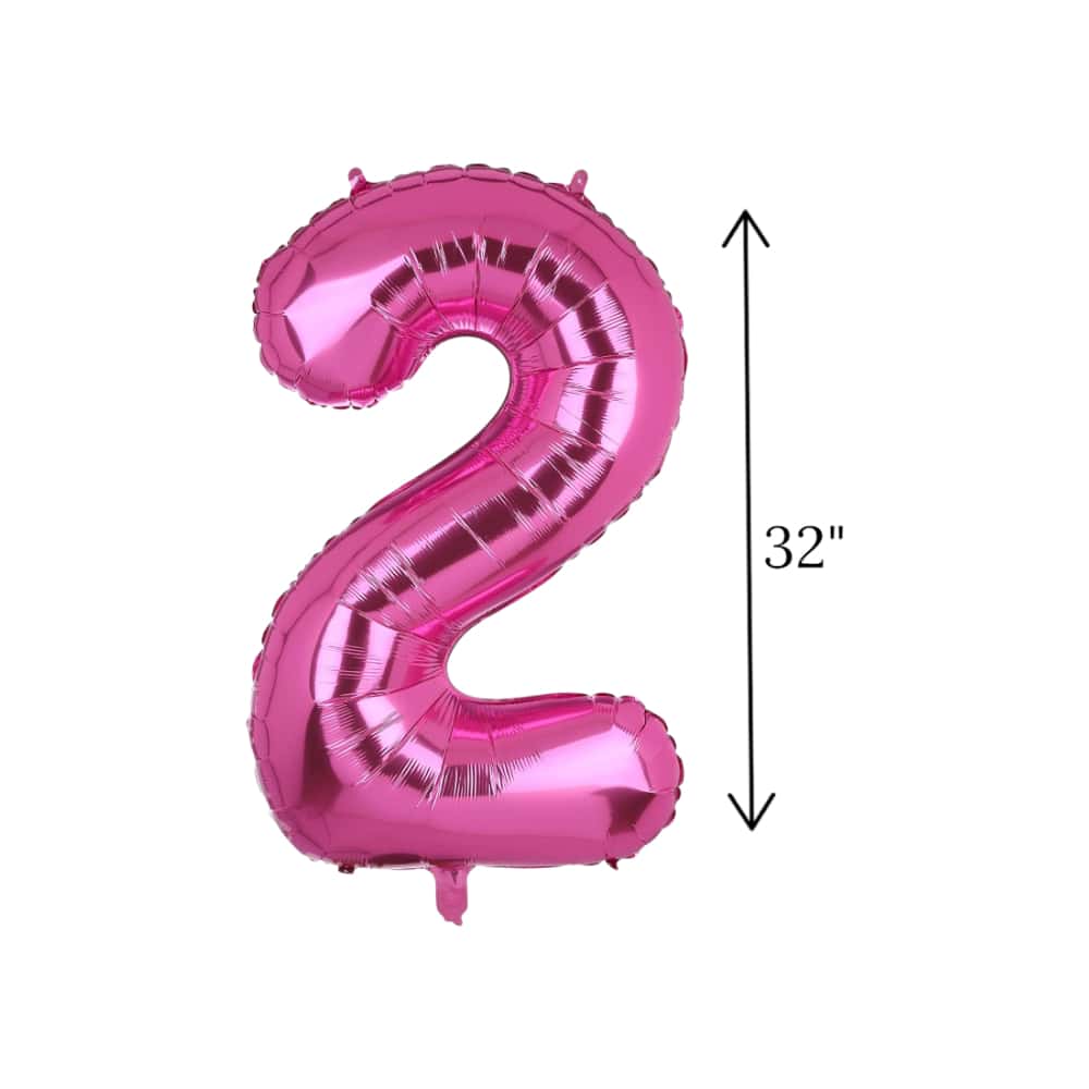 Globo rosado Número 2 Balloon (32 pulgadas) - Miniatura 2