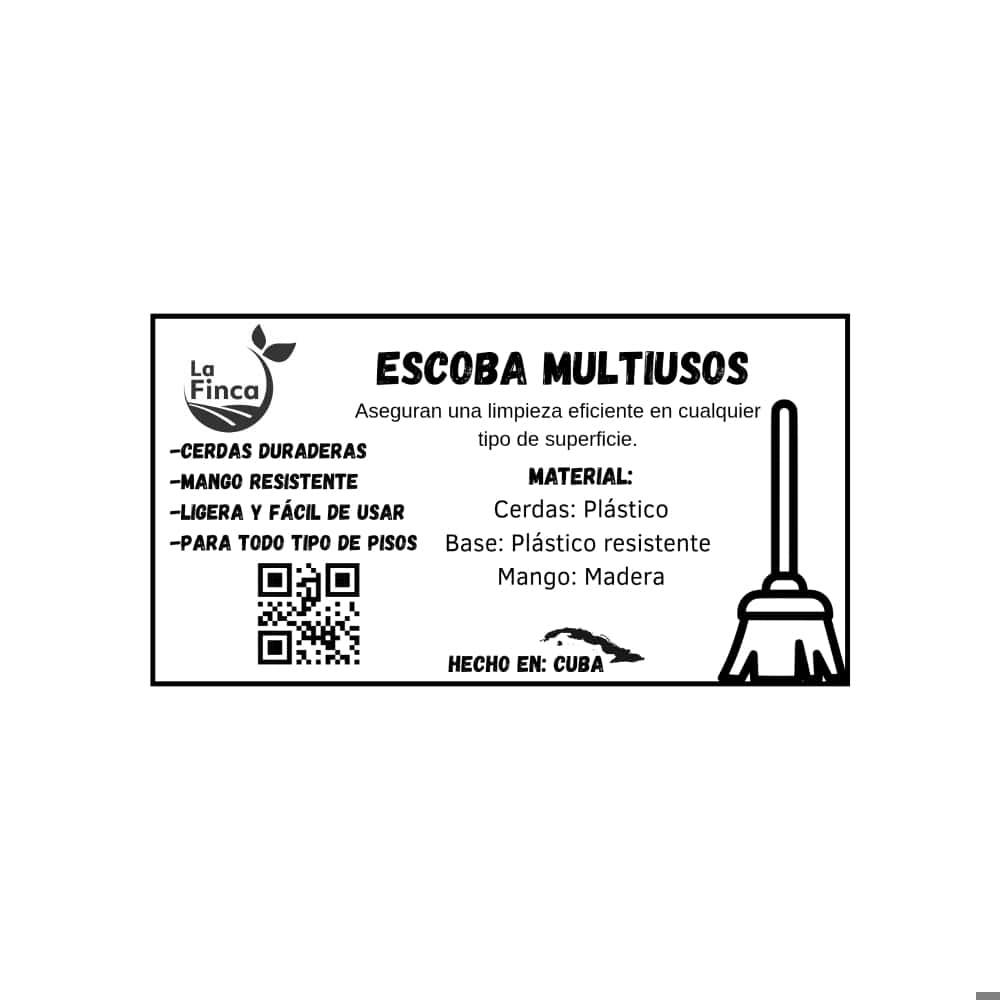 Escoba multiusos color rojo La Finca - Miniatura 3