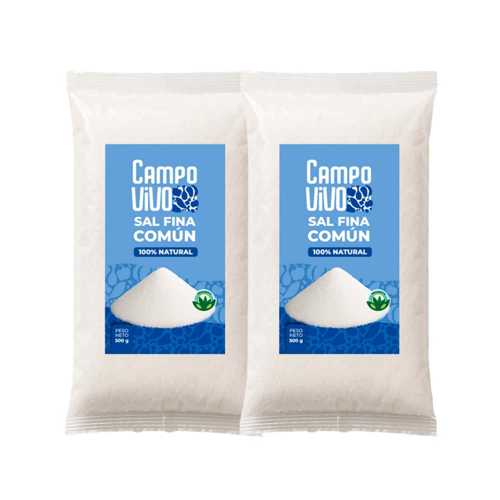 Sal fina común Campo Vivo (2 x 500 g / 1.1 lb) - Miniatura 1
