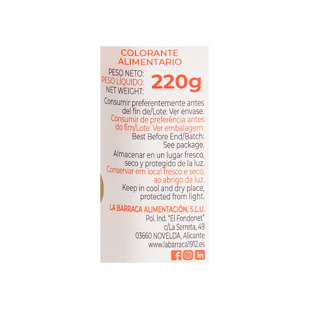 Colorante alimentario La Barraca (220 g / 7.76 oz) - Miniatura 3