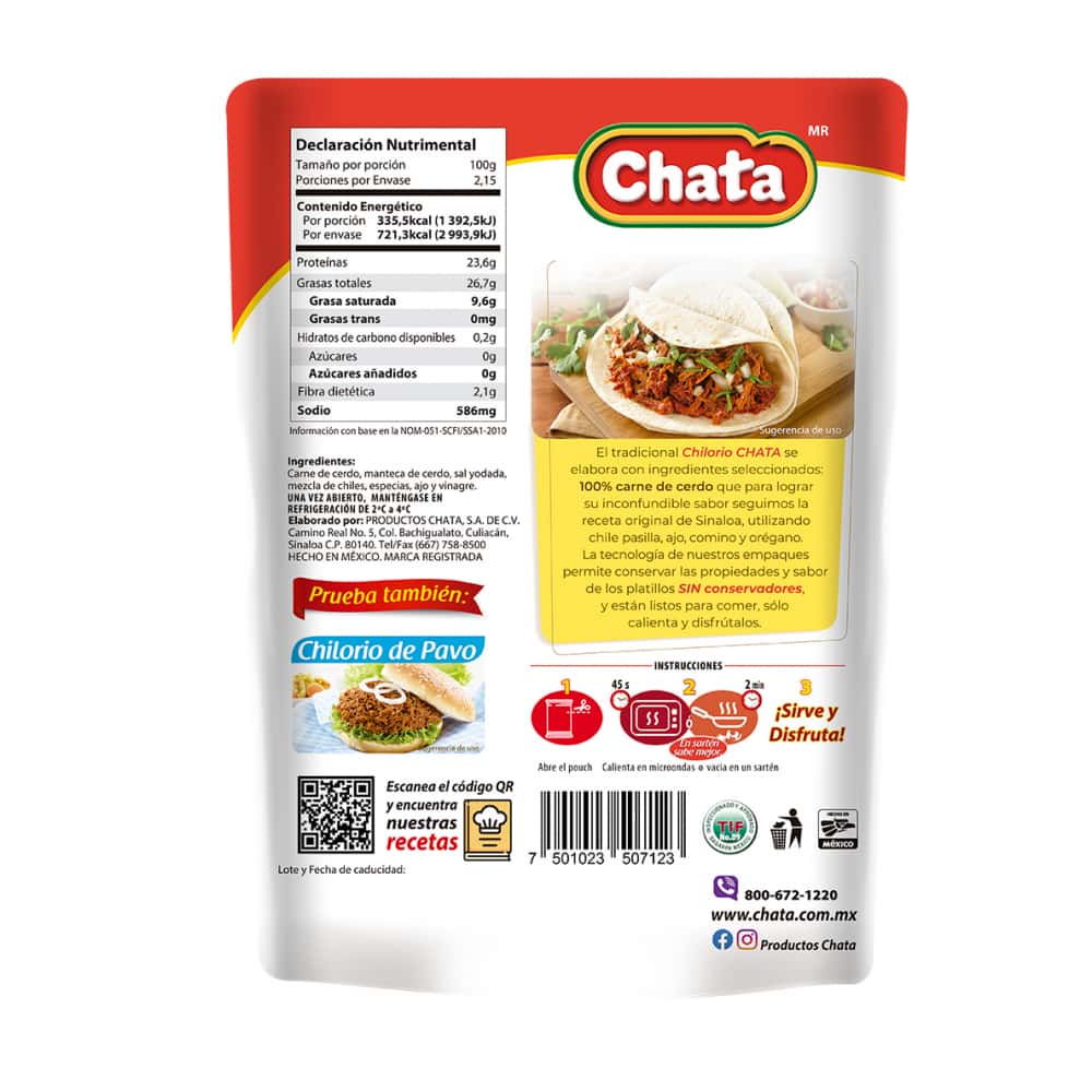 Chilorio de carne de puerco Chata (215 g / 7.58 oz) - Miniatura 2