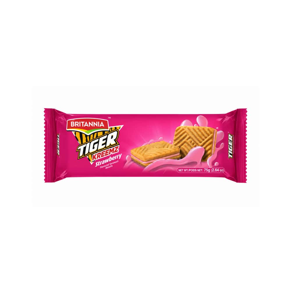 Galletas sándwich con crema sabor fresa Britannia Tiger (75 g / 2.64 oz) - Miniatura 1