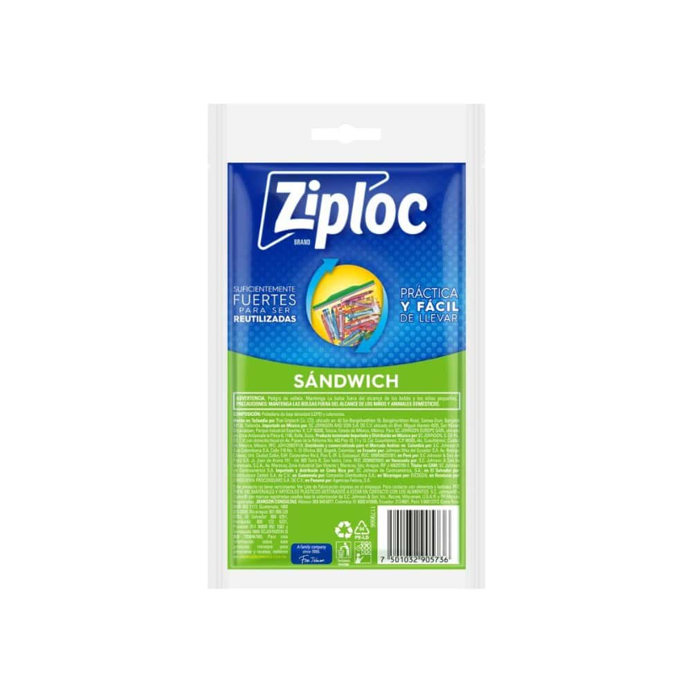 Bolsas reutilizables de plástico transparente para sándwiches Ziploc (20 U) - Miniatura 2