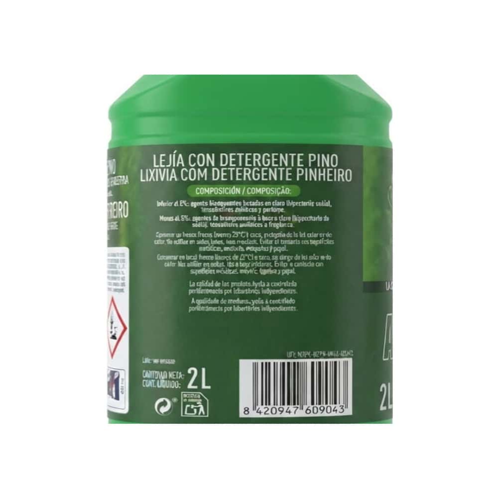 Lejía con detergente de pino limpia y desinfecta Ayala (2 L) - Miniatura 3