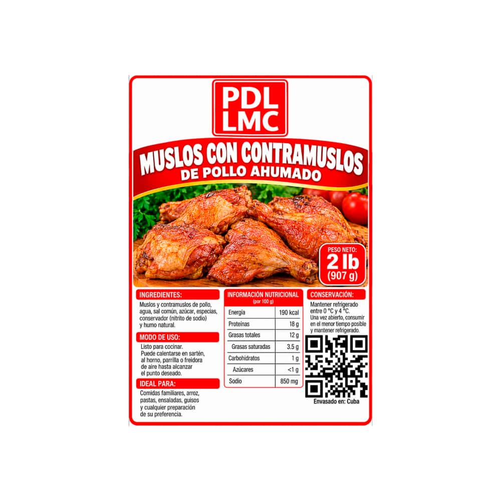Muslos con contramuslos de pollo ahumado PDL LMC (907 g / 2 lb) - Miniatura 4