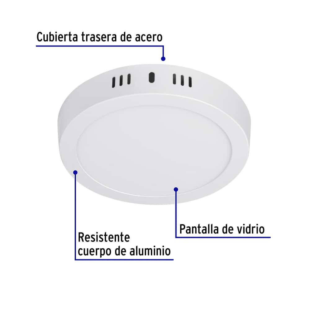 Luminario redondo blanco LED 12 W Volteck PLA-205L - Miniatura 5