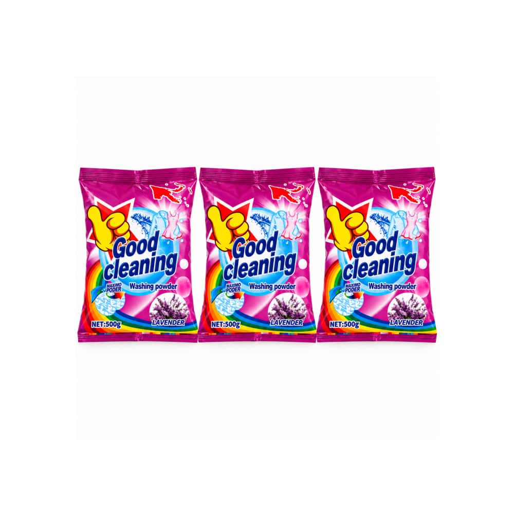 Detergente en polvo de lavanda Good Cleaning (3 x 500 g / 1.1 lb) - Miniatura 1