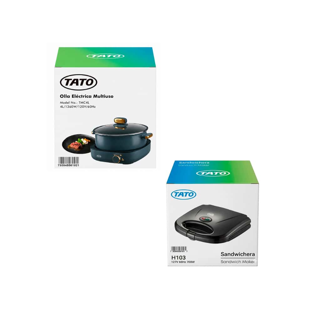 Olla eléctrica multiuso 4 L TATO TMC4L + Sandwichera eléctrica antiadherente de color negro TATO H103 - Miniatura 4