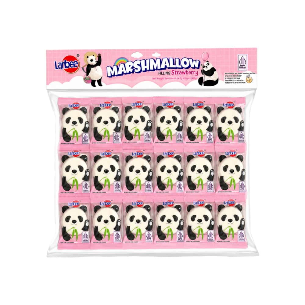 Malvadiscos rellenos de fresa en forma de pandas Larbee (245 g / 8.64 oz) - Miniatura 1