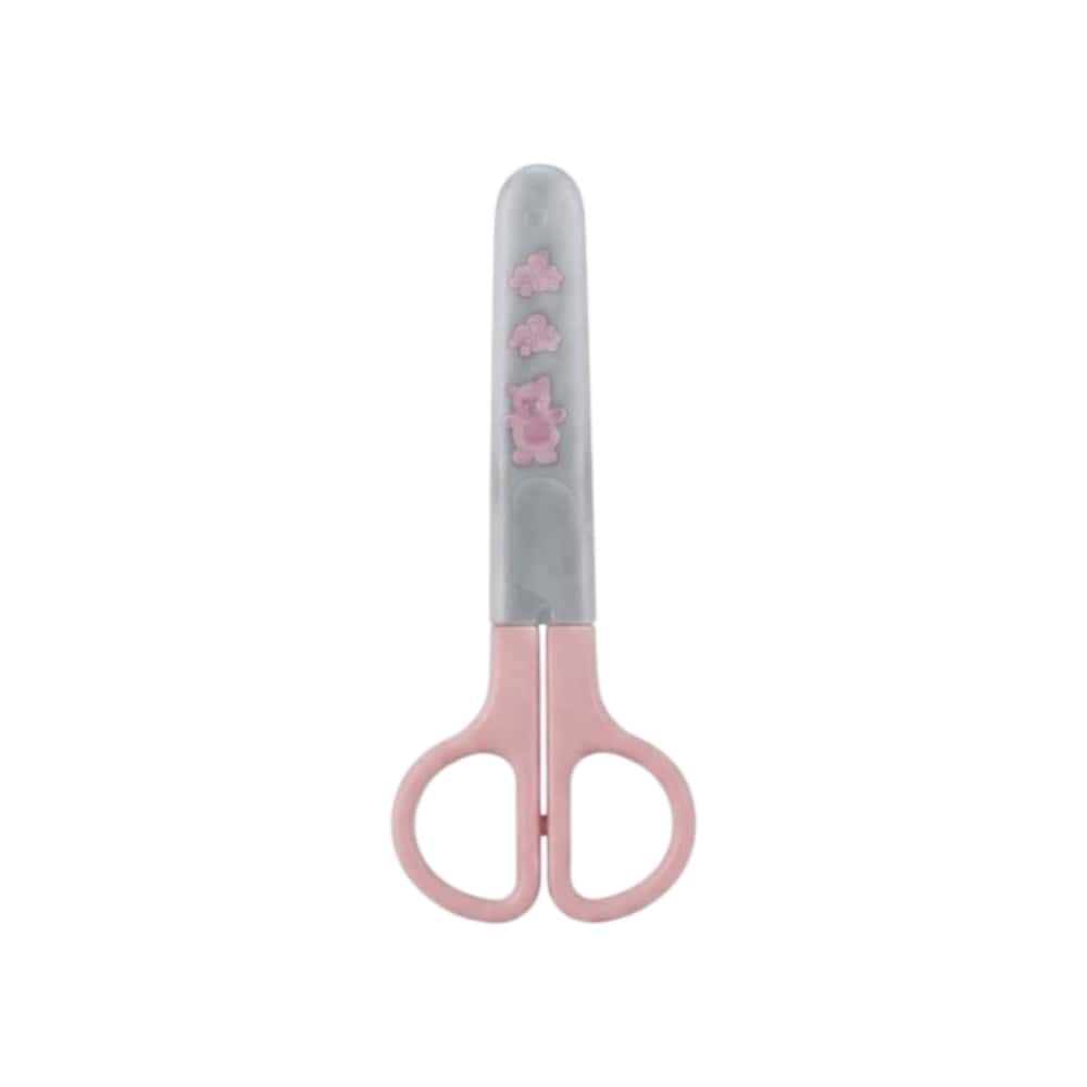 Tijera escolar infantil de color rosada con protector de seguridad Tiara - Miniatura 1