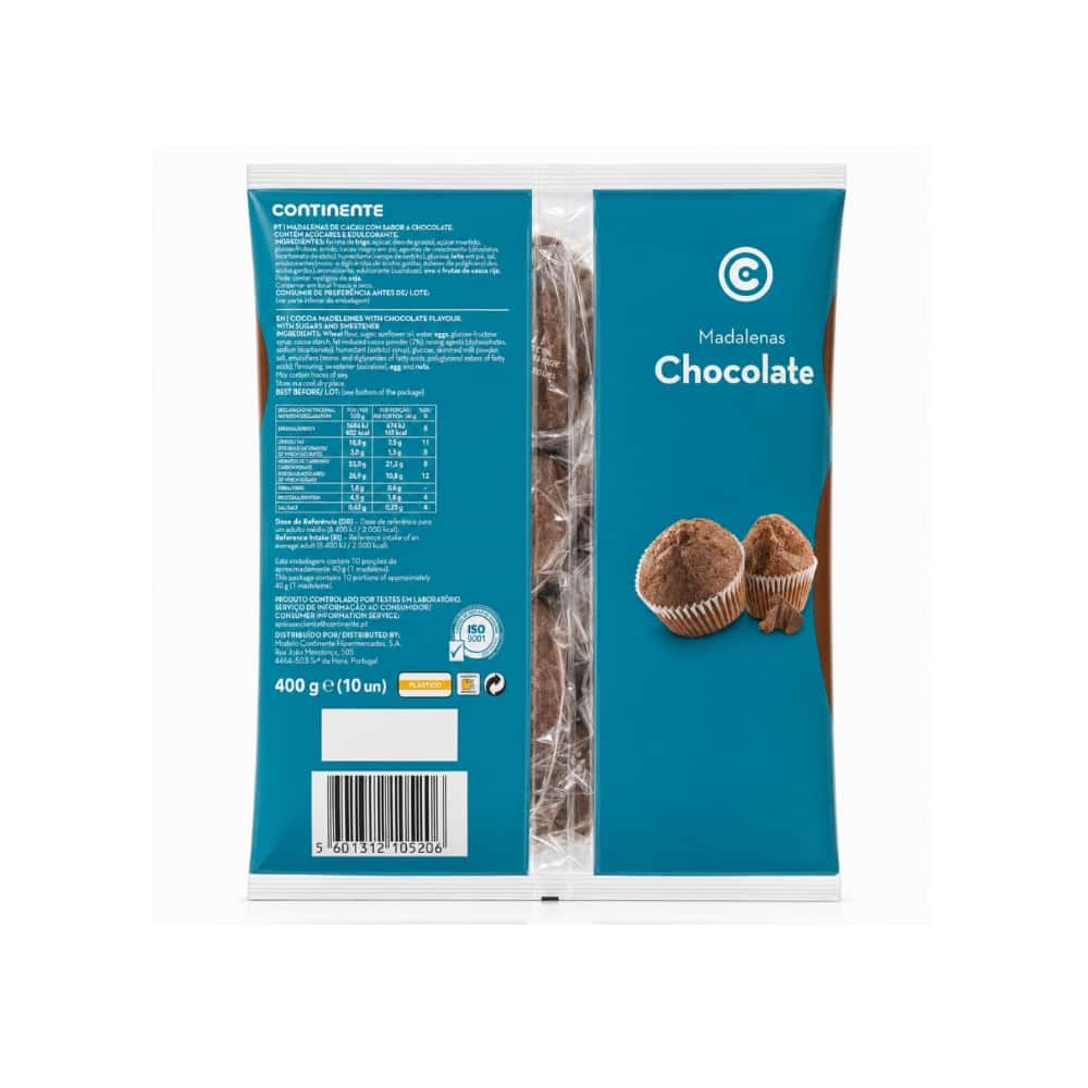 Magdalenas de chocolate Continente (400 g / 14.11 oz) - Miniatura 2