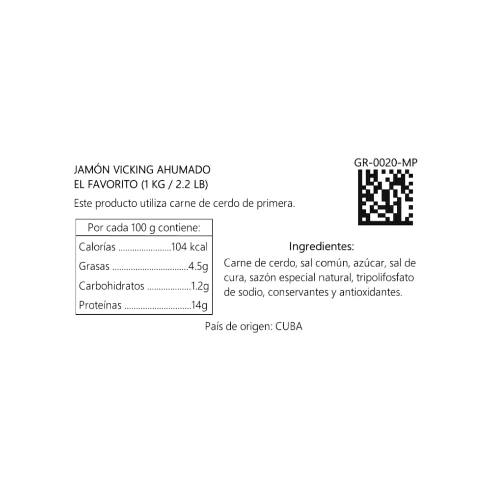 Jamón vicking ahumado El Favorito (1 kg / 2.2 lb) - Miniatura 2