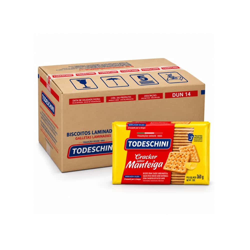 Galletas Cream Cracker sabor mantequilla Todeschini (20 x 360 g / 12 oz) - Miniatura 1