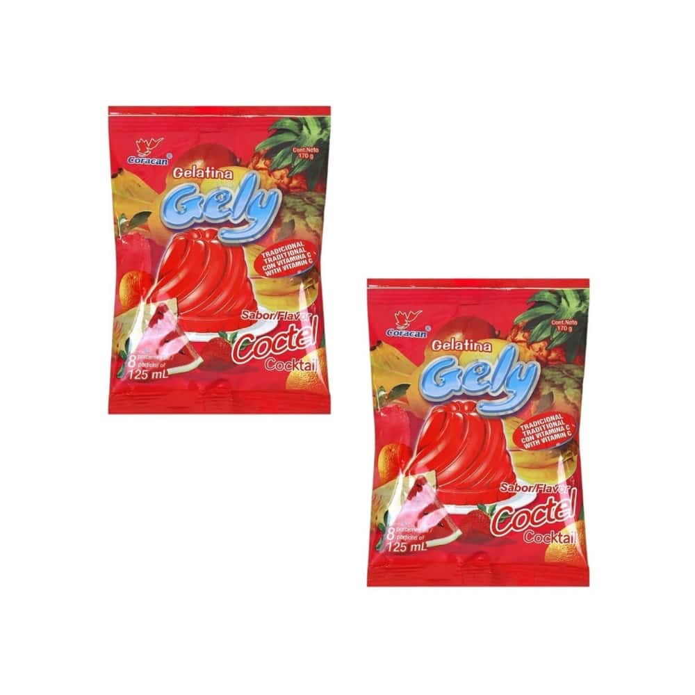 Gelatina sabor coctel Gely (2 x 170 g / 6 oz) - Miniatura 1