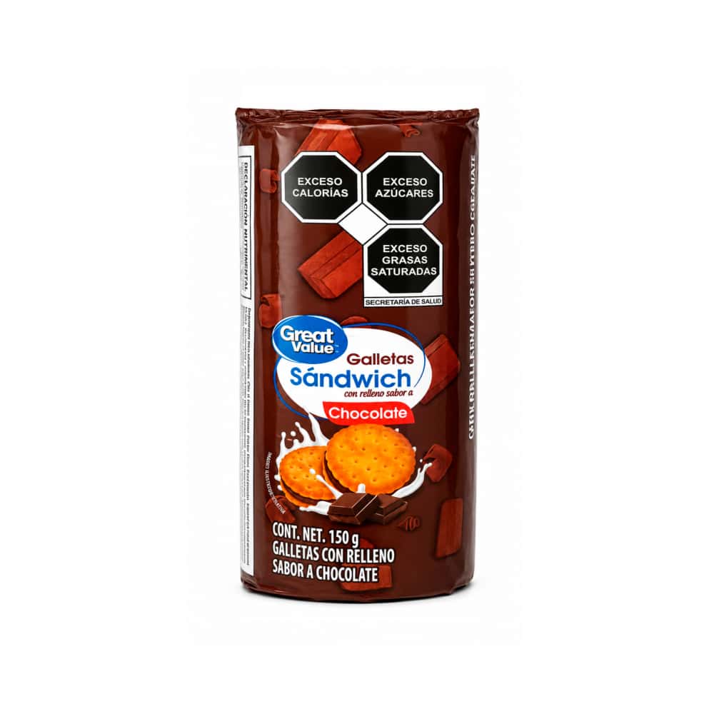 Galleta sándwich con relleno sabor a chocolate Great Value (150 g / 5.29 oz) - Miniatura 1