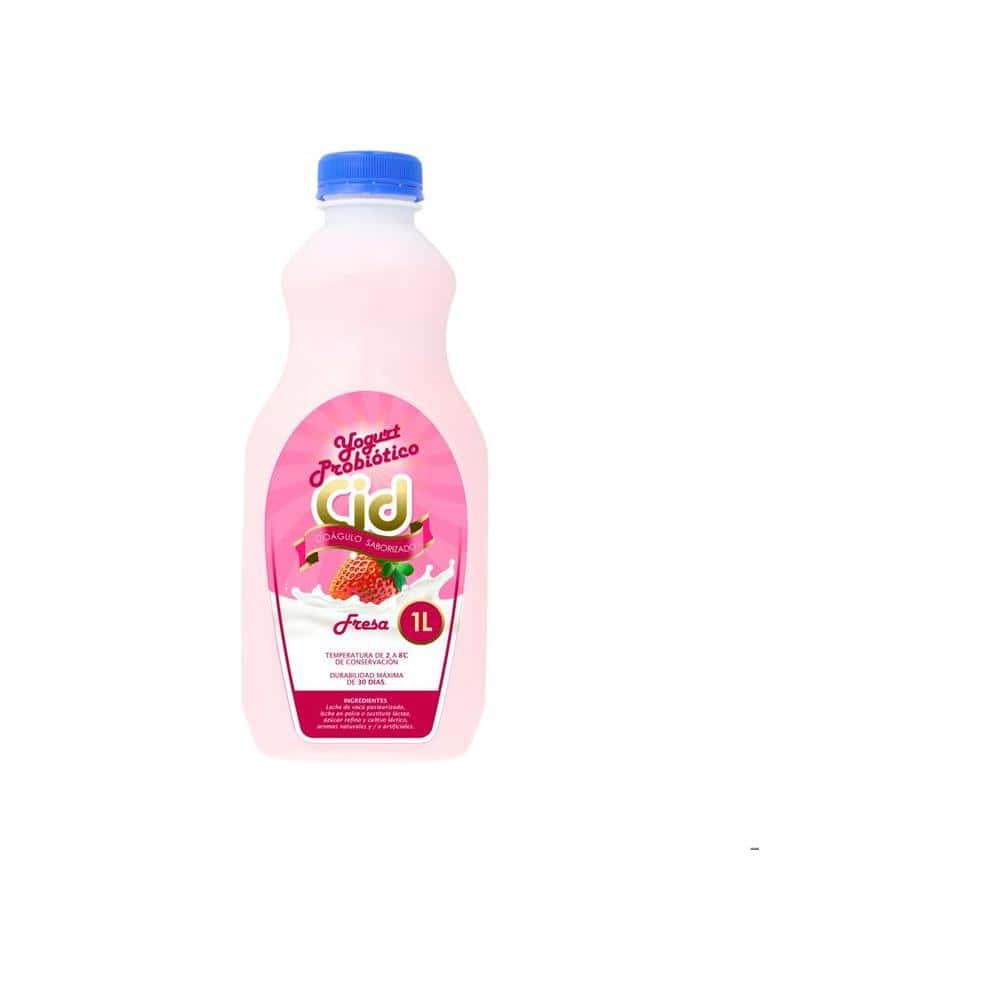 Yogurt probiótico de coágulo saborizado de fresa Cid (1 L) - Miniatura 1