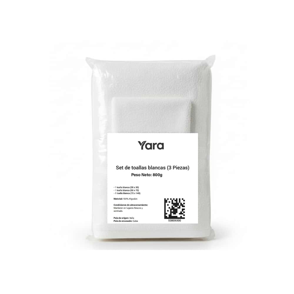 Set de 3 piezas de toallas blancas Yara - Miniatura 6