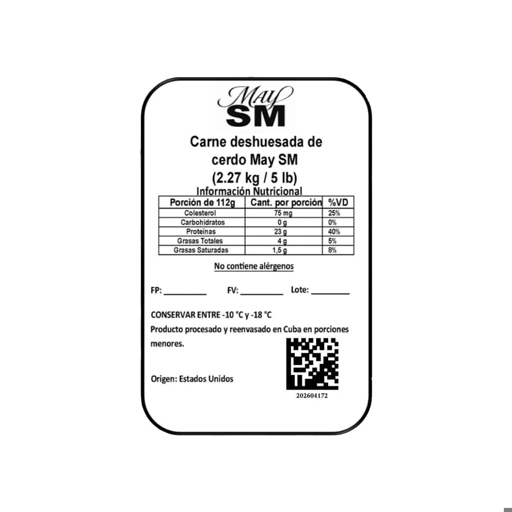 Carne deshuesada de cerdo May SM (2.27 kg / 5 lb) - Miniatura 3