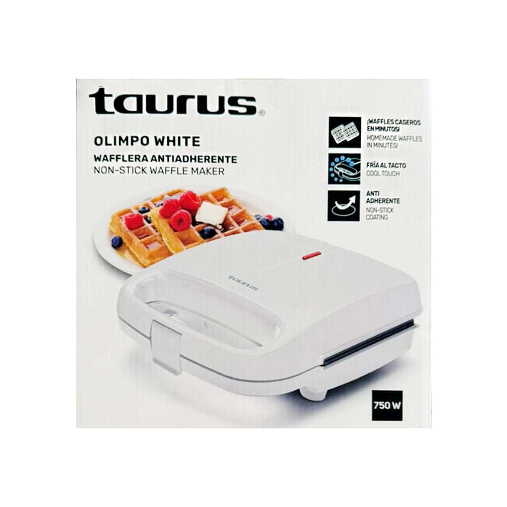 Wafflera antiadherente blanca 750 W Taurus OLIMPO - Miniatura 2