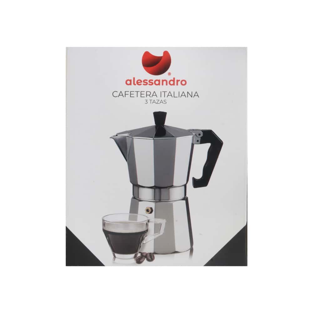 Cafetera italiana de aluminio de 3 tazas Alessandro - Miniatura 3