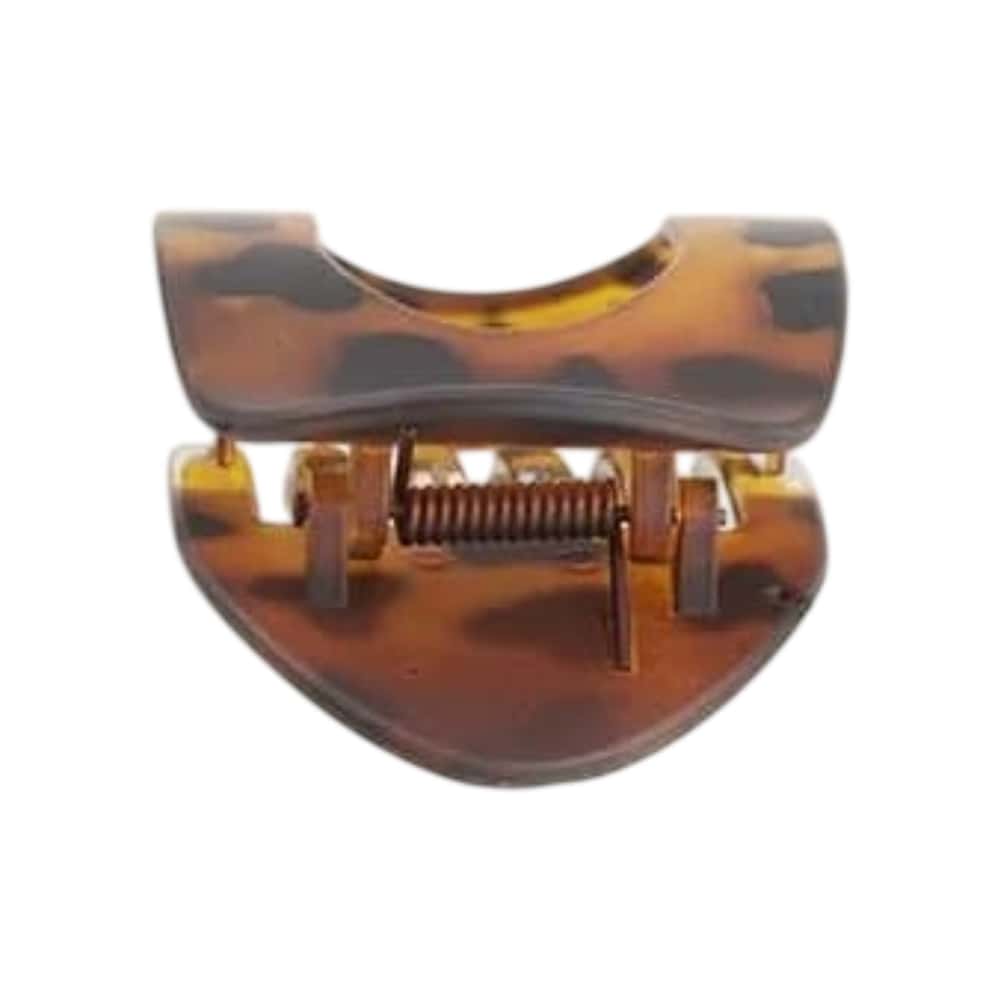Pinza -pellizco- para el cabello ovalada con estampado de leopardo carmelita Tiara - Miniatura 3