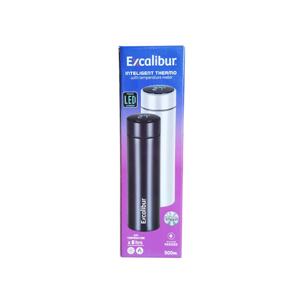 Termo inteligente con medidor de temperatura blanco 500 ml Excalibur - Miniatura 3