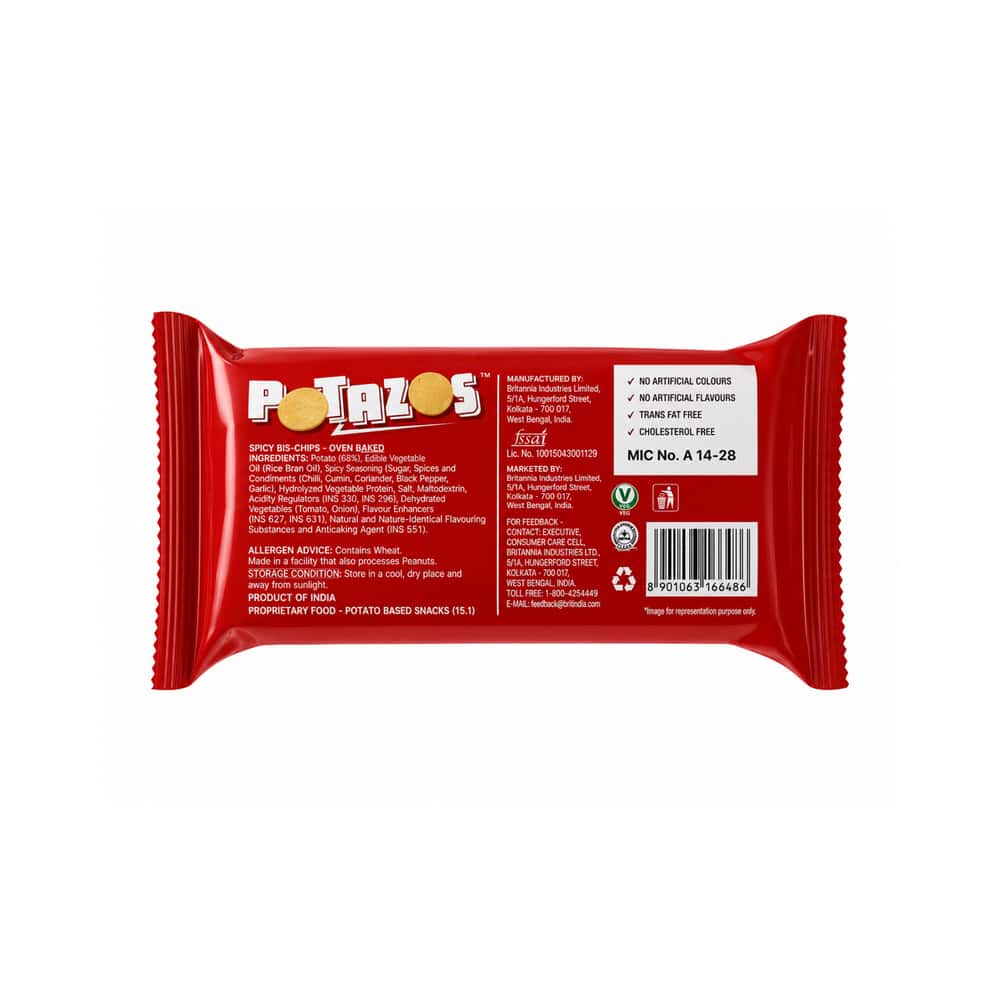 Papas picantes horneadas Britannia Potazos (100 g / 3.52 oz) - Miniatura 2