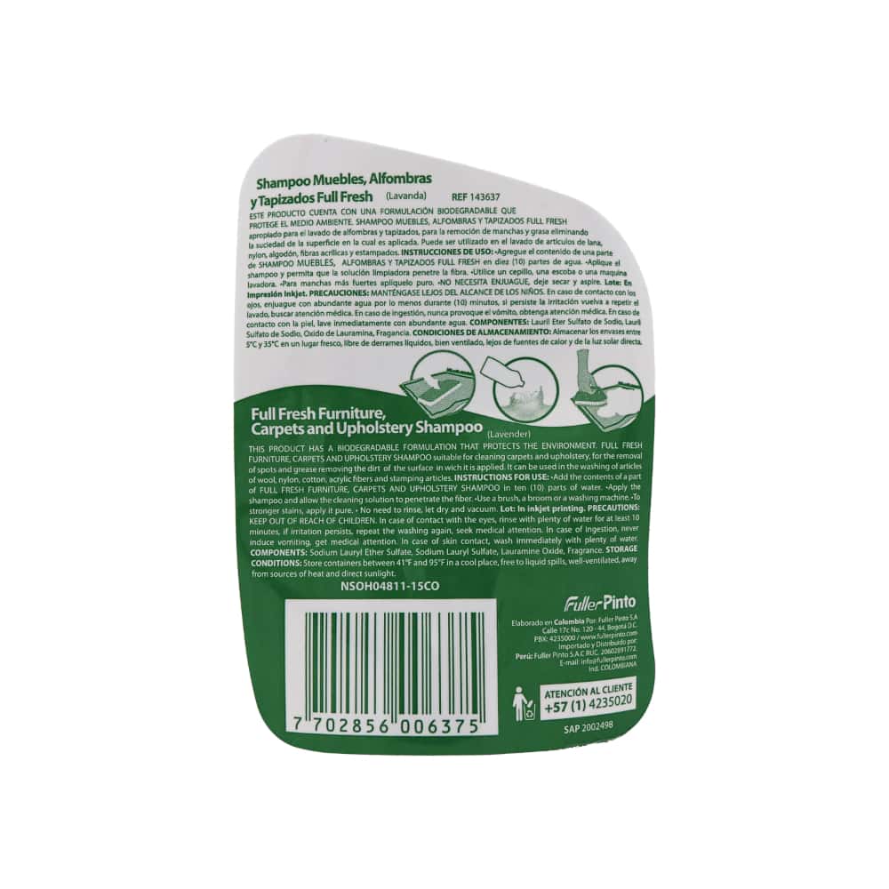 Champú para muebles, alfombras y tapizados con aroma a lavanda Full Fresh (500 ml / 16.9 fl oz) - Miniatura 3