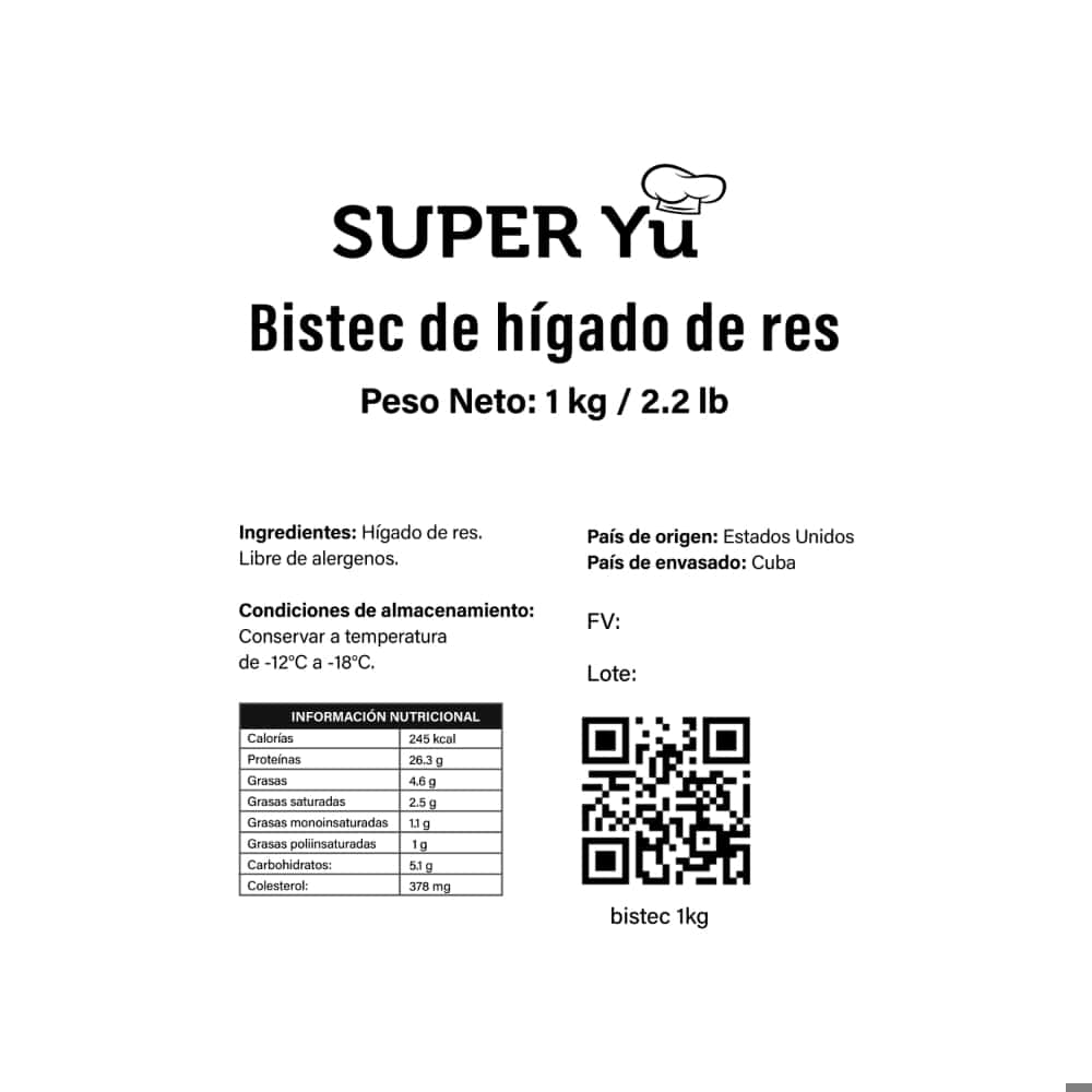 Bistec de hígado de res Super Yu (1 kg / 2.2 lb) - Miniatura 2