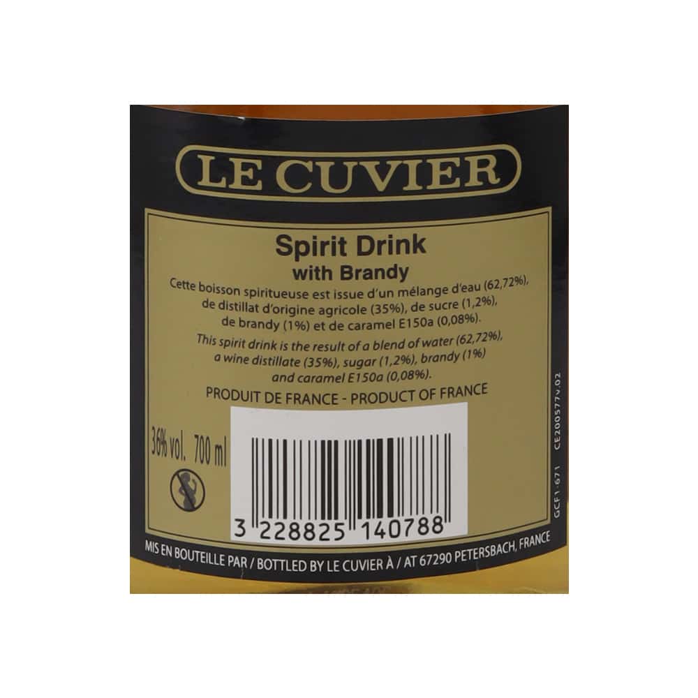 Brandy Le Cuvier 36 % vol Napoleon (700 ml) - Miniatura 2